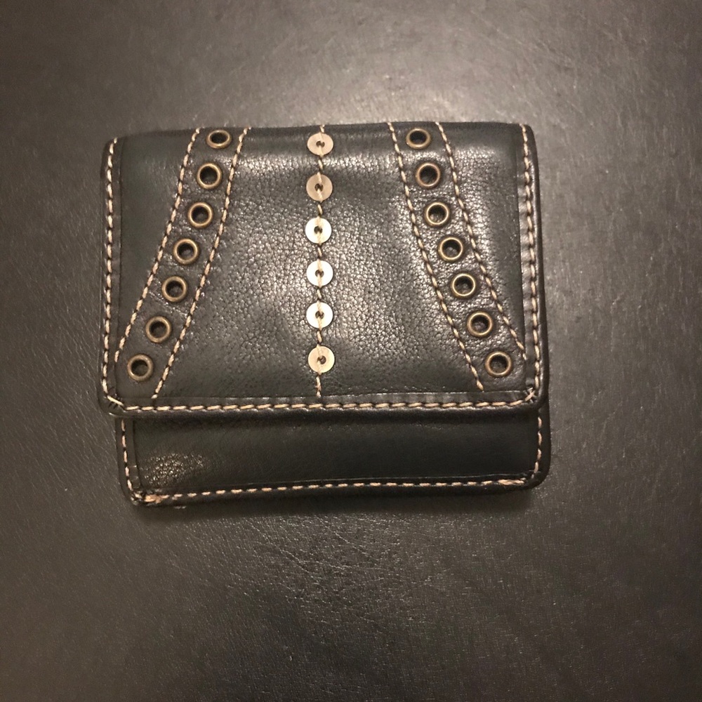 FOSSIL wallet, black leather